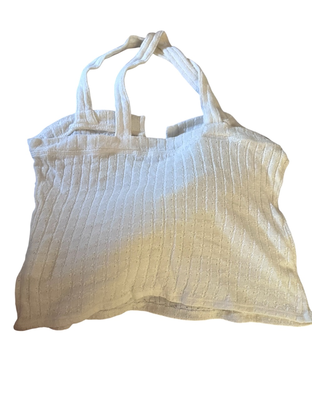 Project Social T Ivory Open-Knit Sleeveless Top